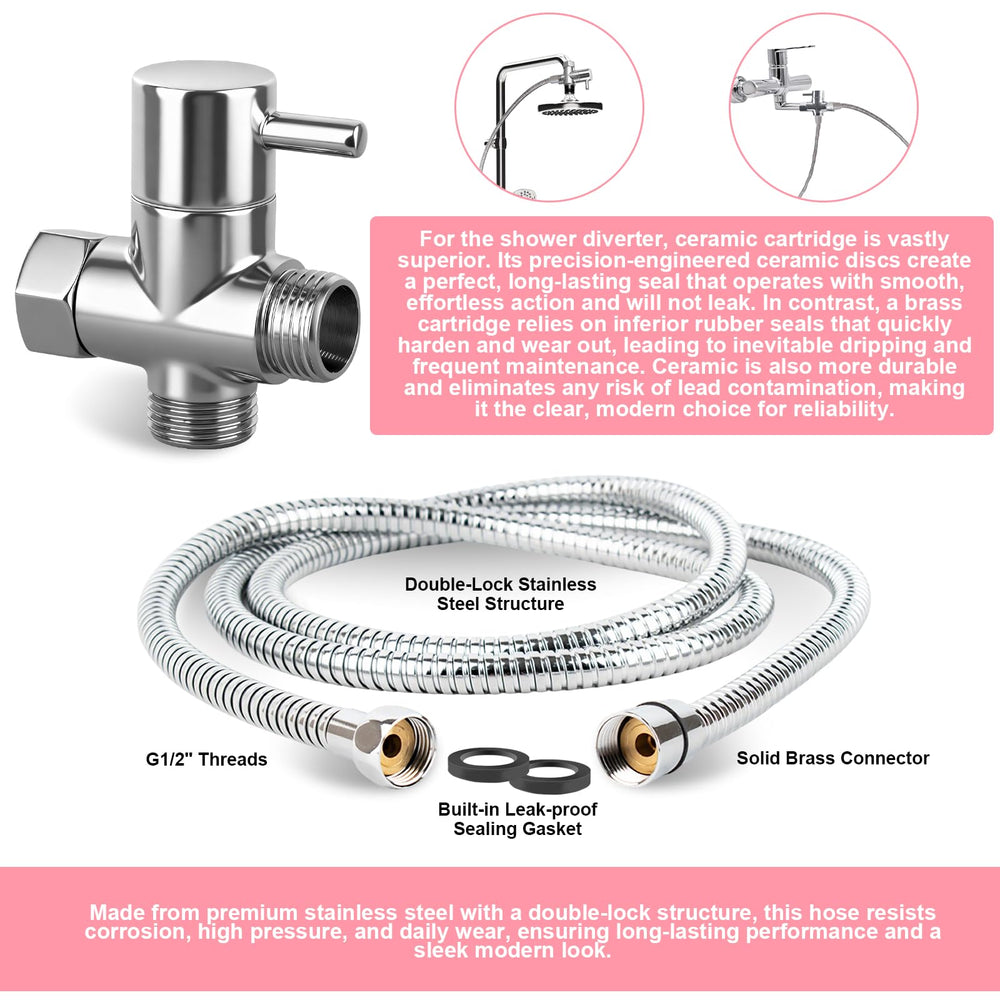 KSSZZCO soap-dispenser feature blends shampoo with water for foamy rinses.