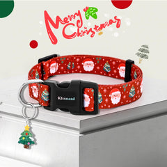 Ktinnead Christmas dog collar with plush reindeer pendant adds holiday charm on walks.