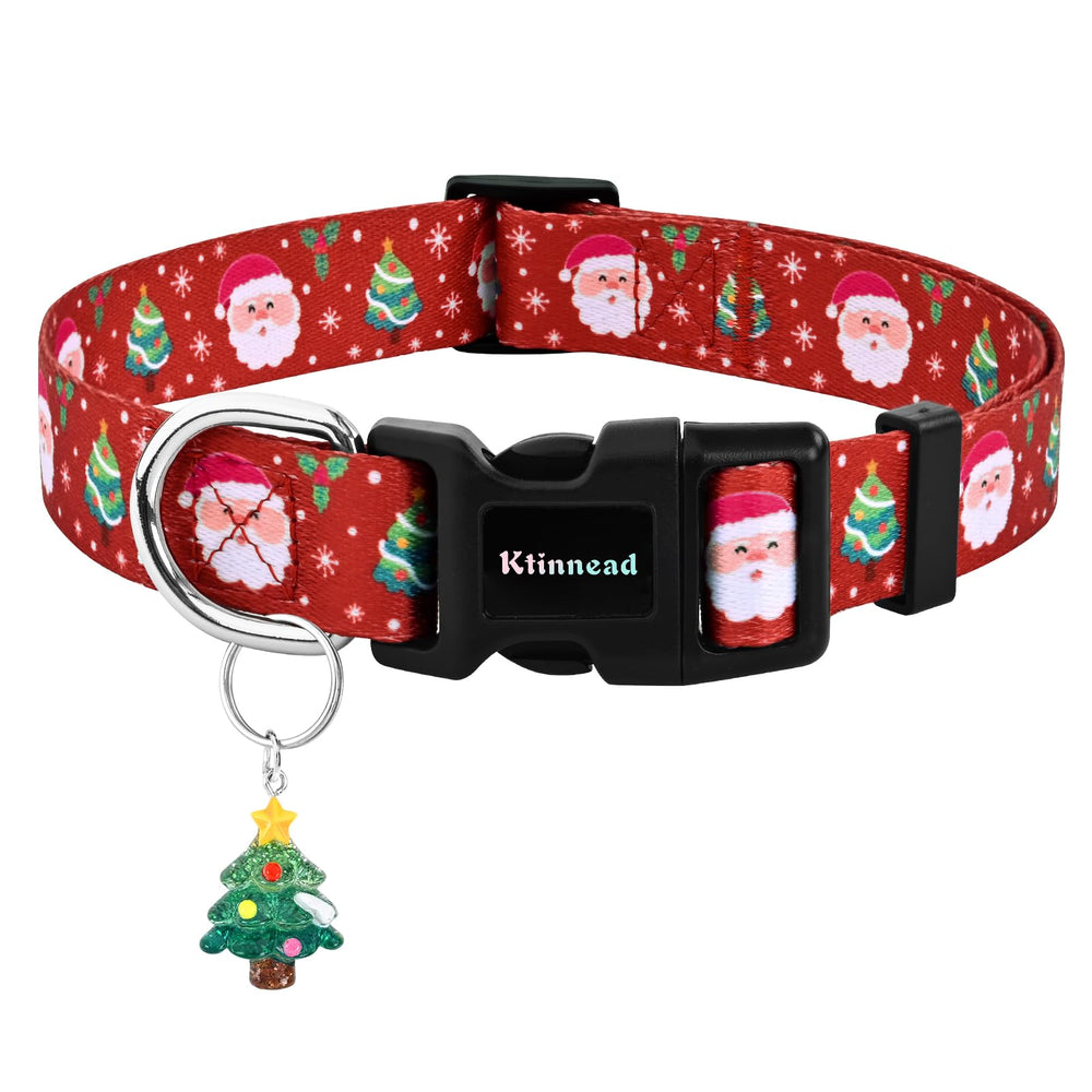 Ktinnead Christmas dog collar with snowflake pattern for festive holiday photos.