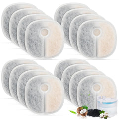 KTNAid E1 filter packaging display showcases a 16-pack for consistent pet fountain filtration.