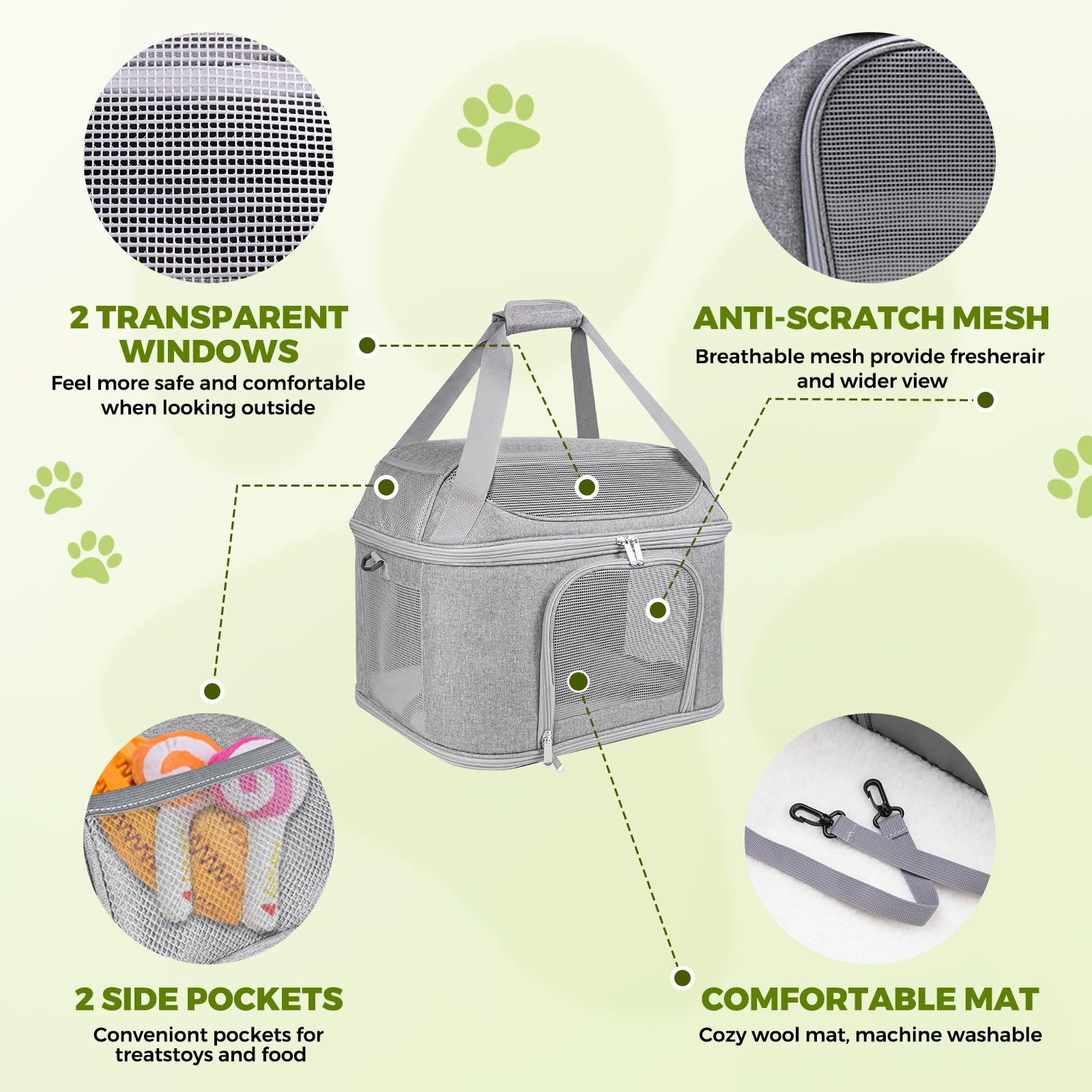 KTSOLRA tear-resistant polyester material in grey for durable travel use