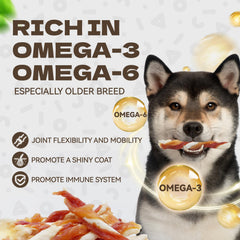 KUADELRO Triple Flavor dog jerky real cod with Omega-3 for skin and joints