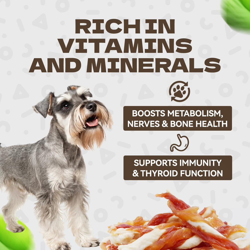 KUADELRO Twist-shape dog jerky close-up for dental health