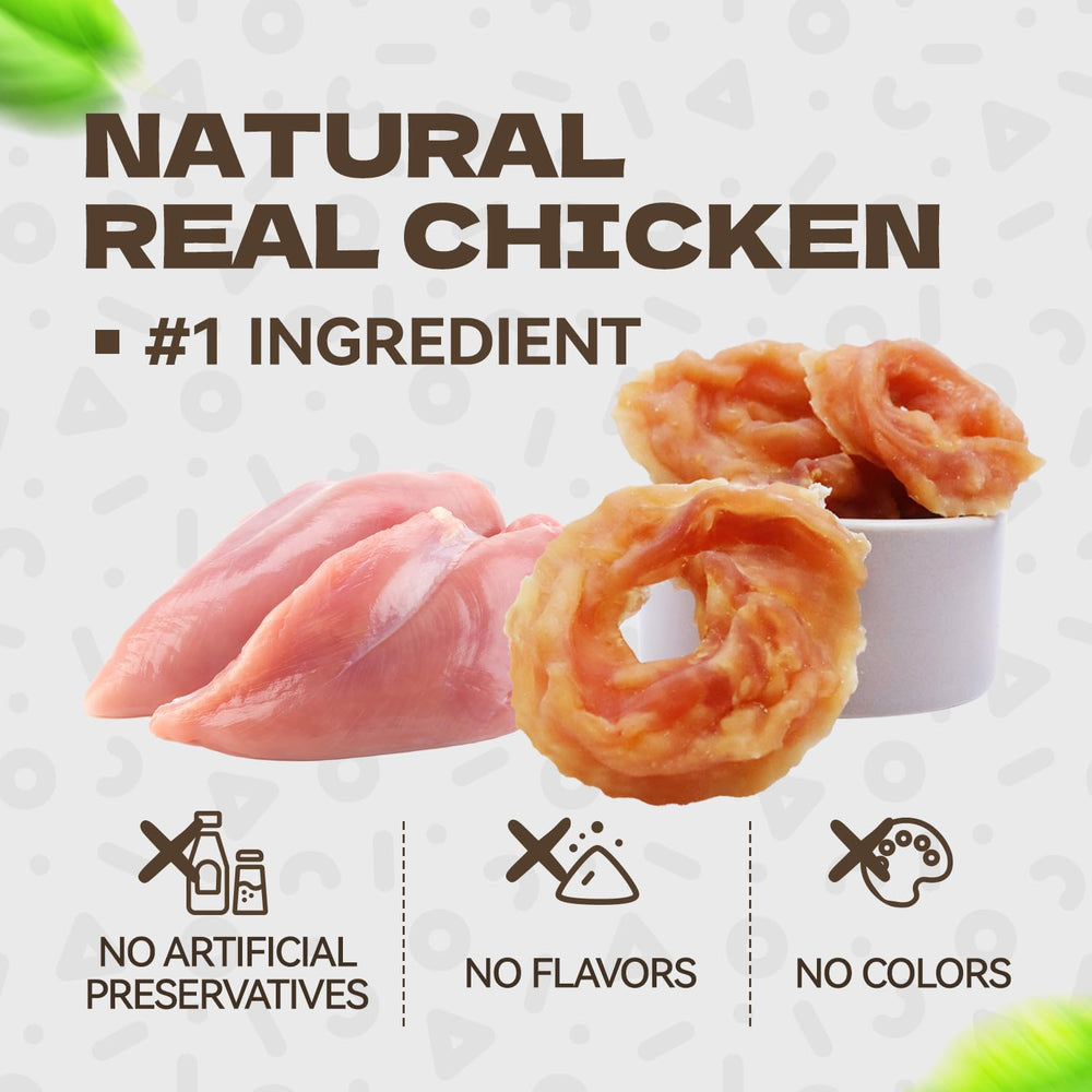 KUADELRO Chicken Rings ingredient closeup showing clean, grain-free formula