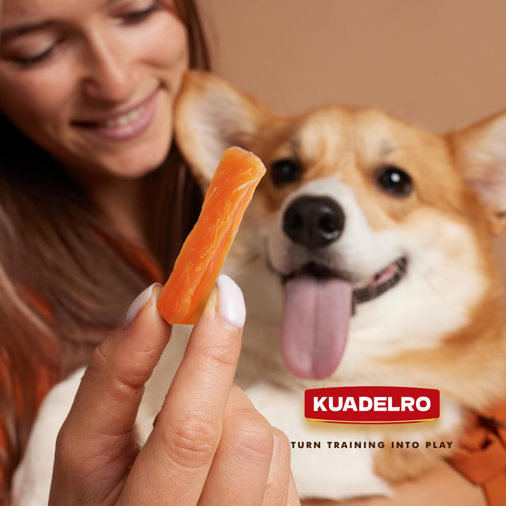 KUADELRO orange color and soft texture in bowl, appealing family-friendly snack.