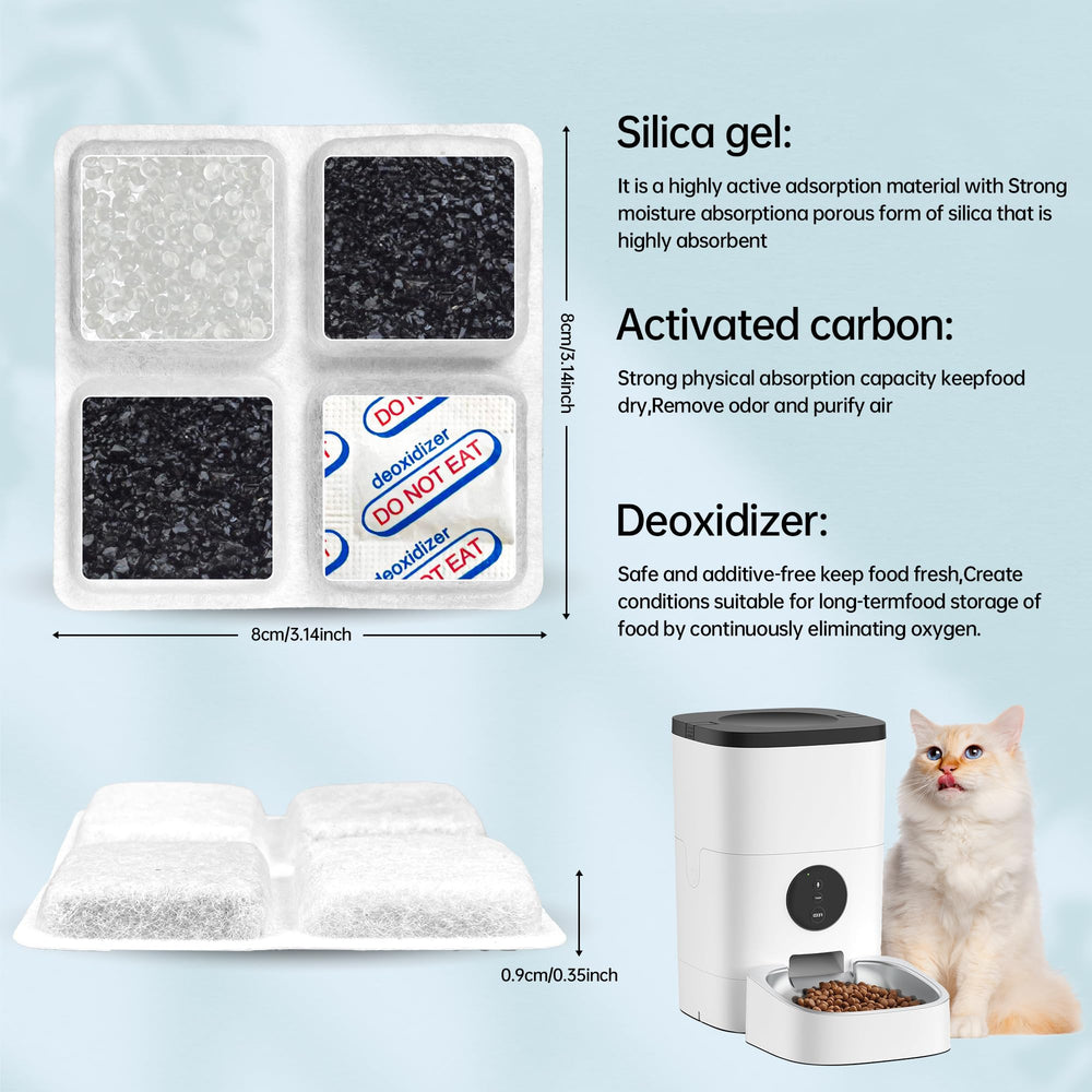 KuangBiao feeder-compatible desiccant bags keep kibble dry in feeders.