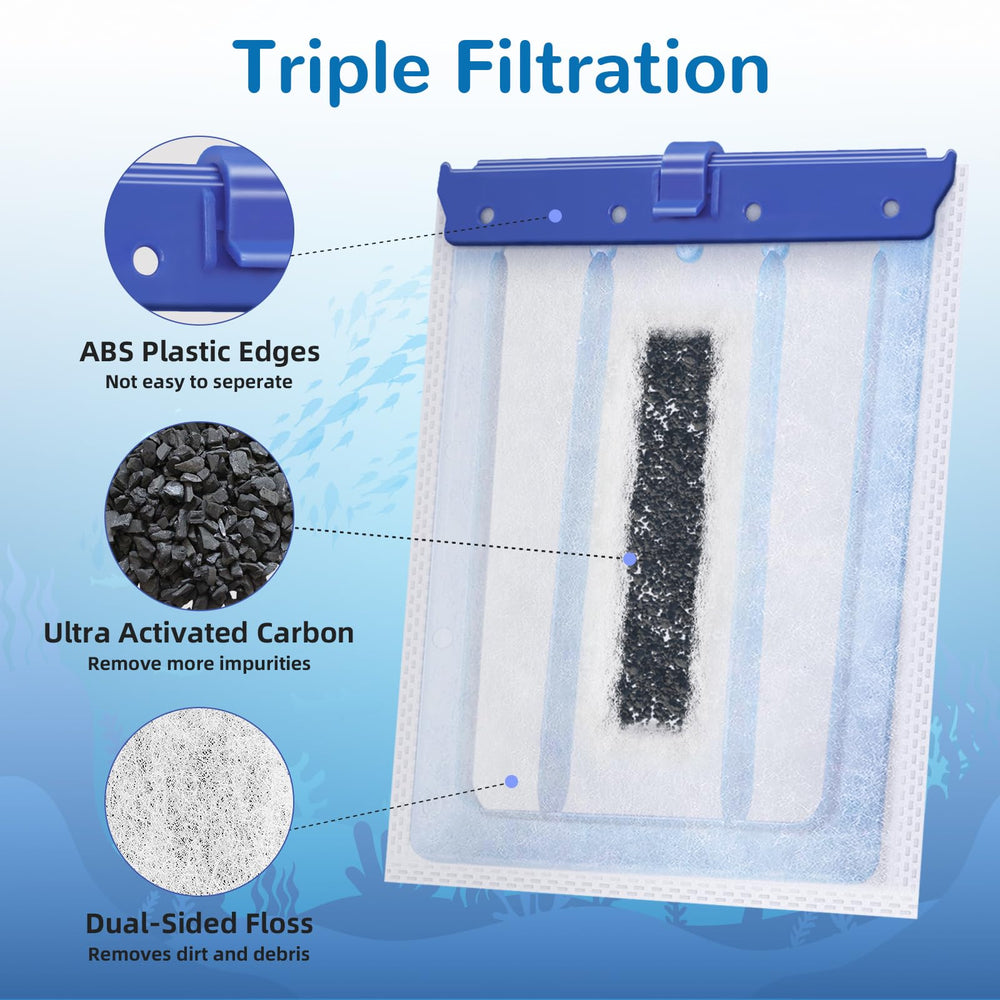 Kucbraly dense mesh captures debris and waste for crystal-clear aquarium water.
