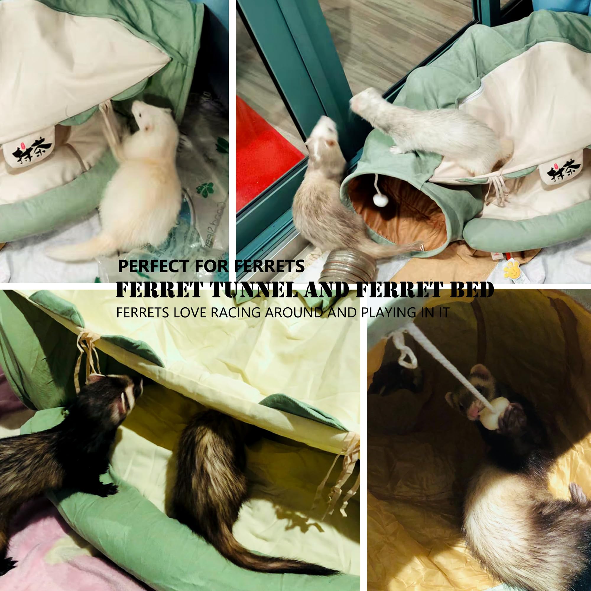 KUCDBUN cat-tunnel-bed-package-included image confirms 1 tunnel bed and 1 feather toy.