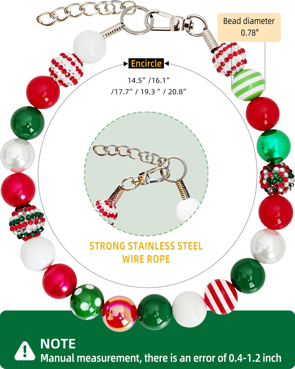 KUDES adjustable length with extension chains fits most medium to large dogs.