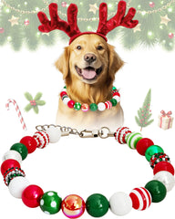 KUDES christmas bubblegum dog collar beads 20mm for festive photos and stylish holiday wear.