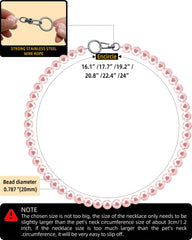KUDES chunky pearl dog necklace pink beads closeup showing shimmering detail for classy events.