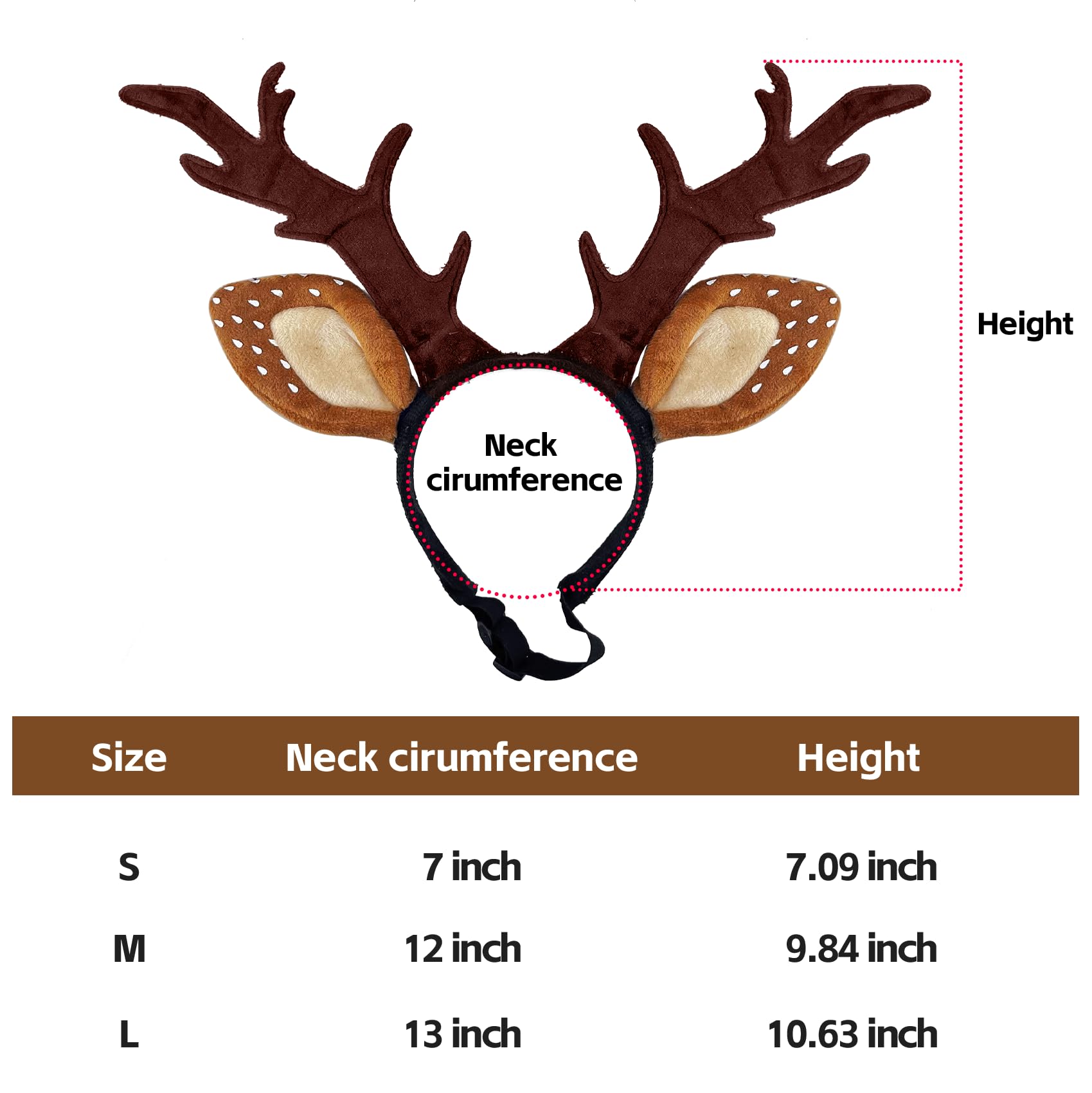 KUDES pet deer headband, lightweight and soft for comfortable cats and dogs.