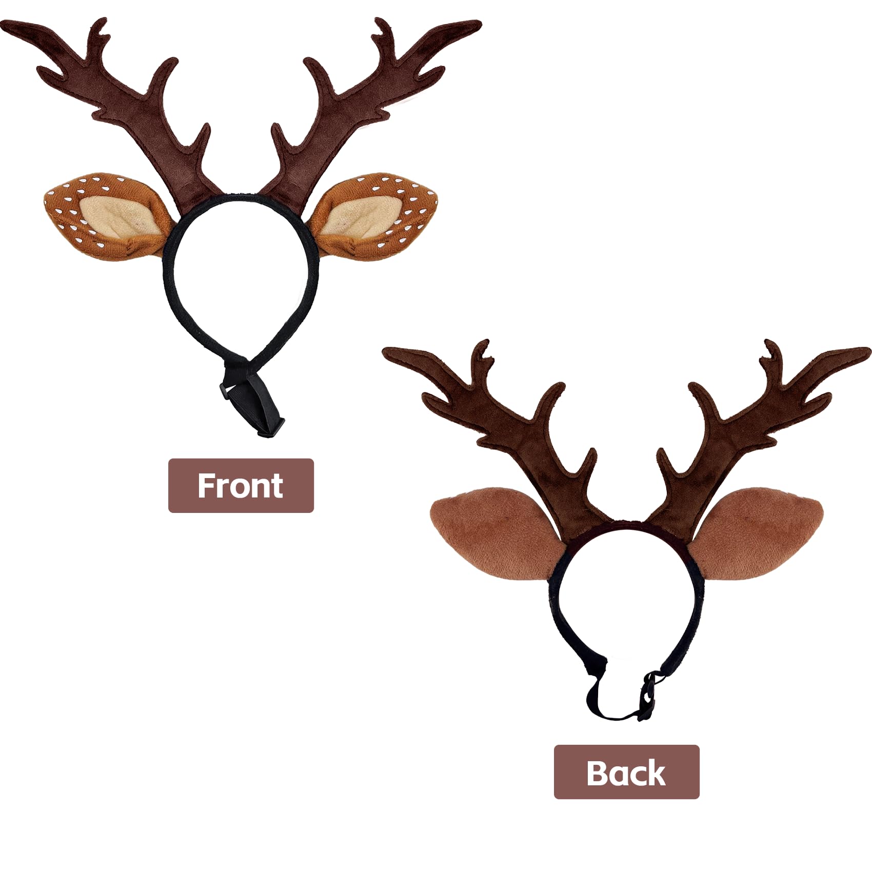 KUDES Christmas deer costume headwear, soft fabric prevents skin irritation for pets.