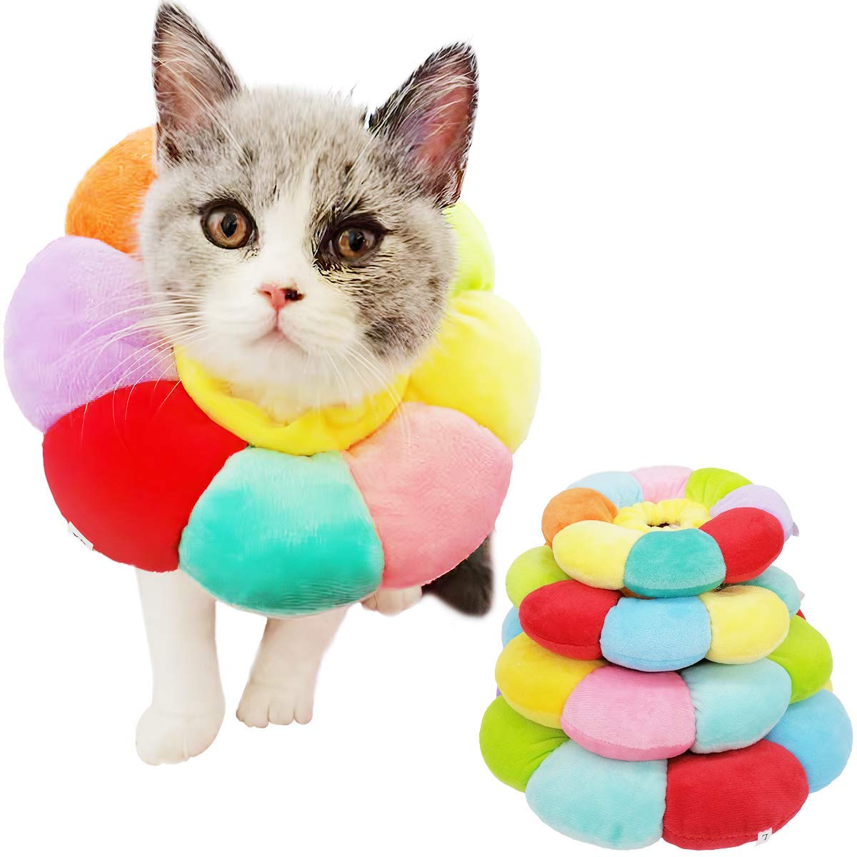 KUDES recovery collar front view for cats and small dogs, soft protection.