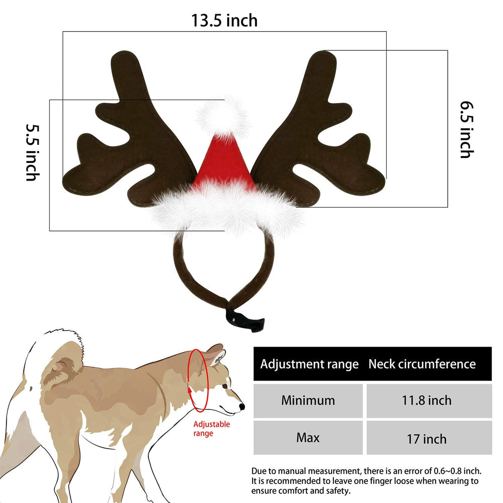 KUDES dog reindeer antlers headband close-up of soft fabric