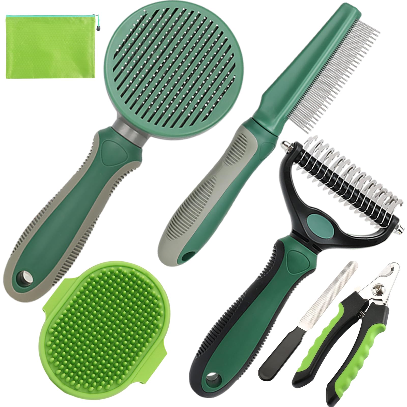 KUEIOX deshedding undercoat rake removes loose fur for a smoother coat.