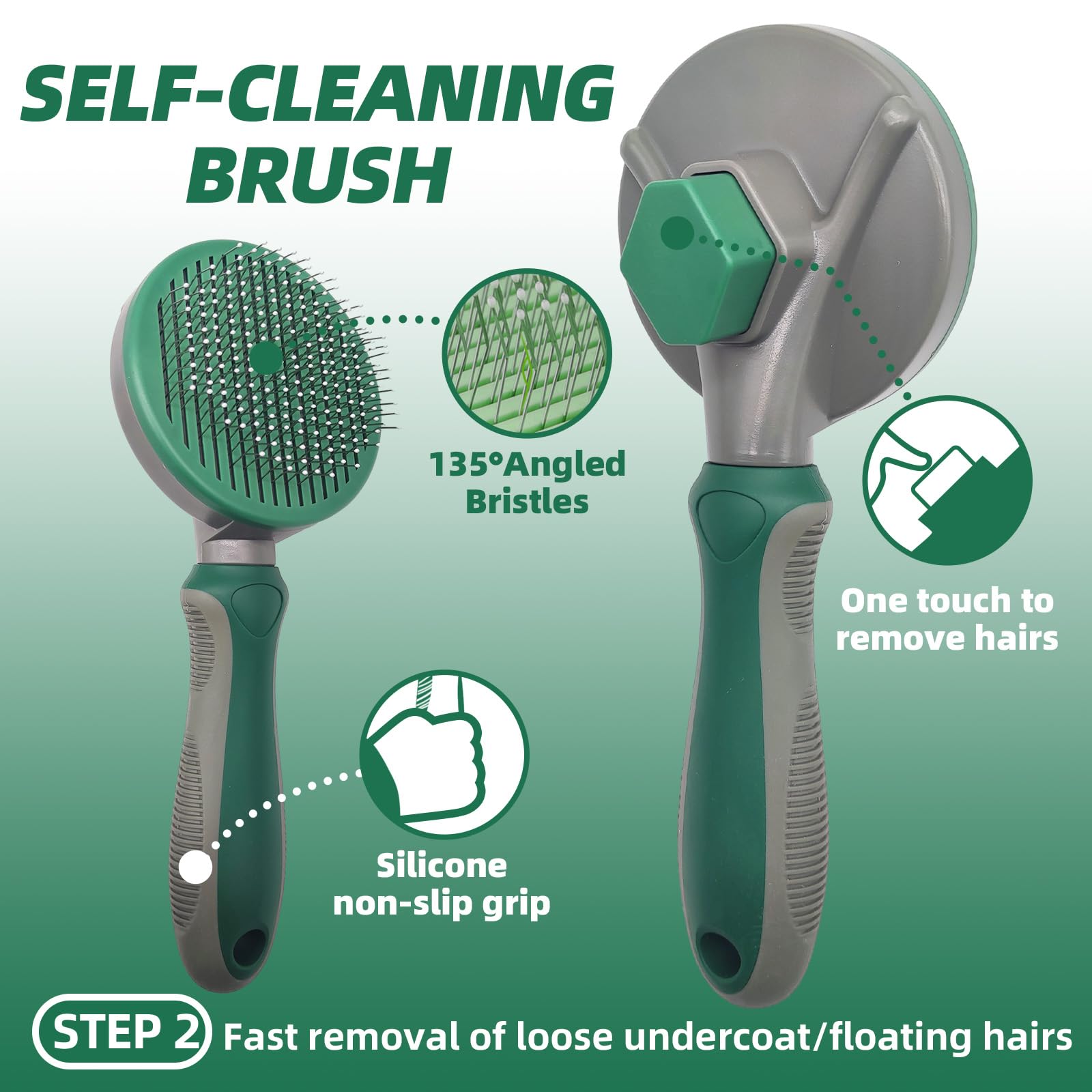 KUEIOX dual-tooth comb for dogs and cats reduces matting while protecting skin.