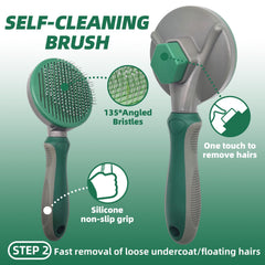 KUEIOX dual-tooth comb for dogs and cats reduces matting while protecting skin.