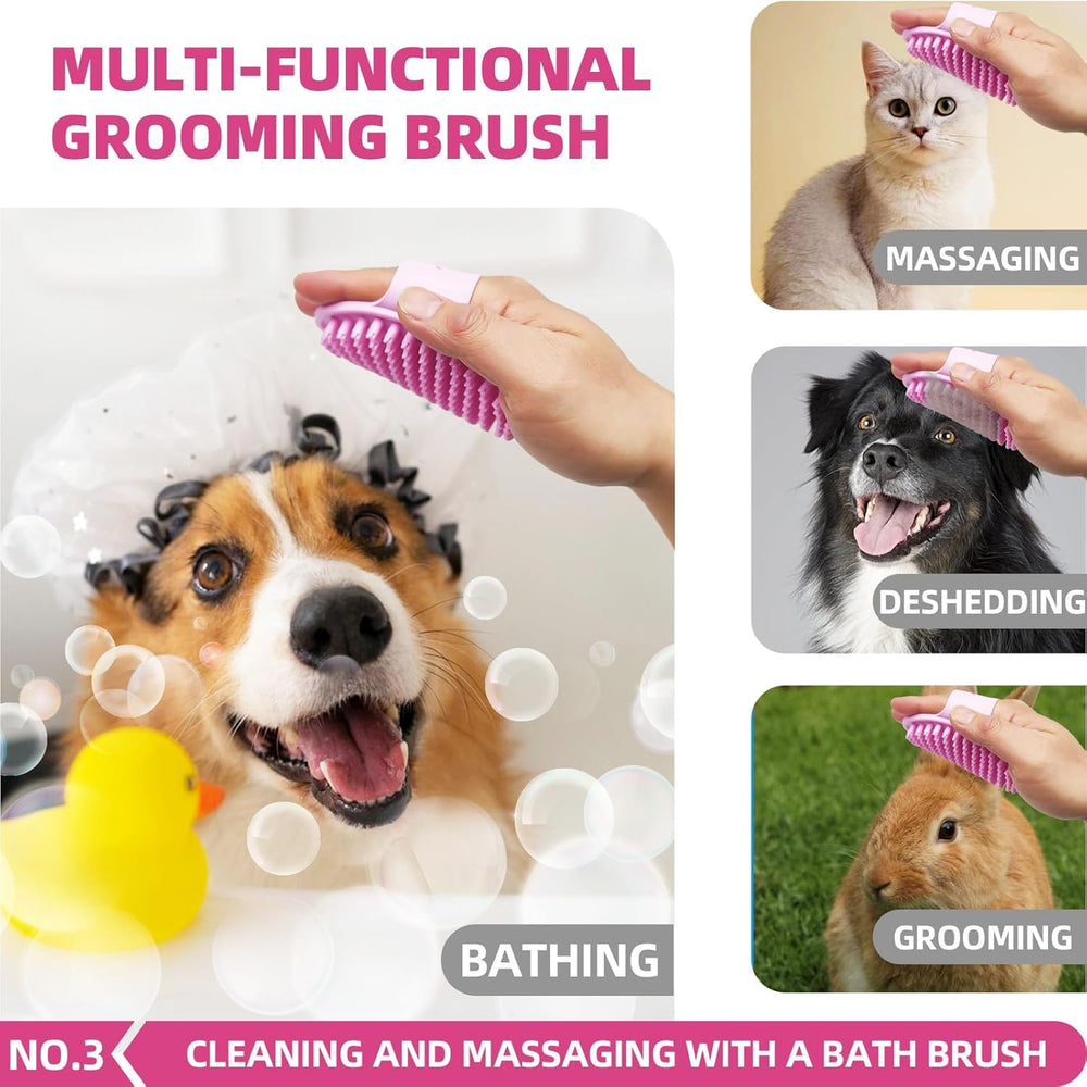 KUEIOX shampoo dispenser brush pink foams baths easily with less product
