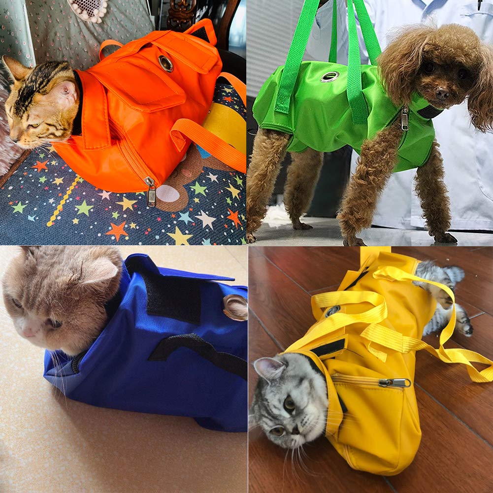 Kukaster Pet Cat’s Restraint Bag blue-m breathable-material delivers comfort and durability.
