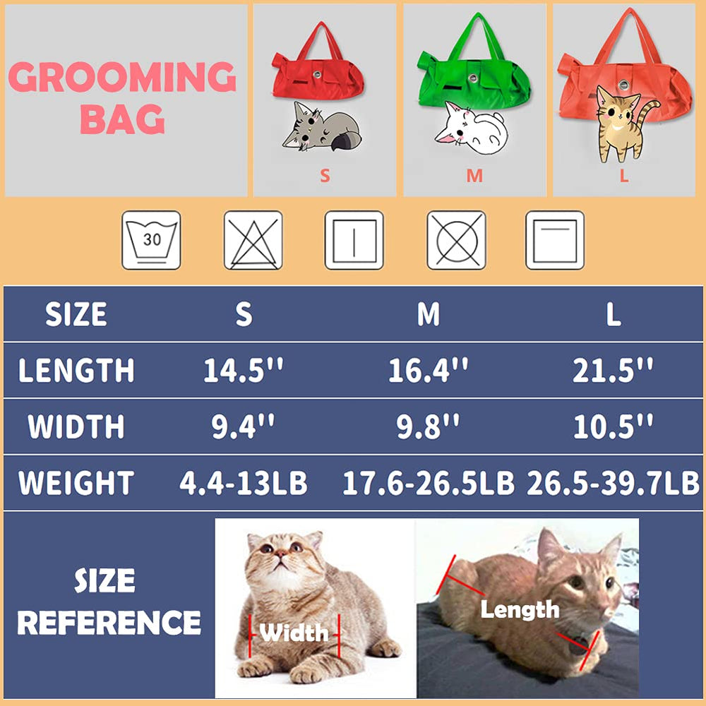 Kukaster Pet Cat's Restraint Bag is reusable and machine washable for simple care.
