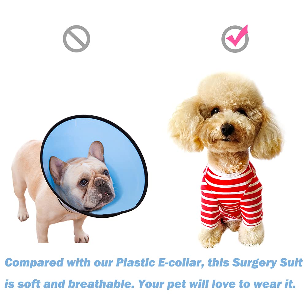 Kukaster Pet recovery suit full-coverage ensures paw-to-torso protection.