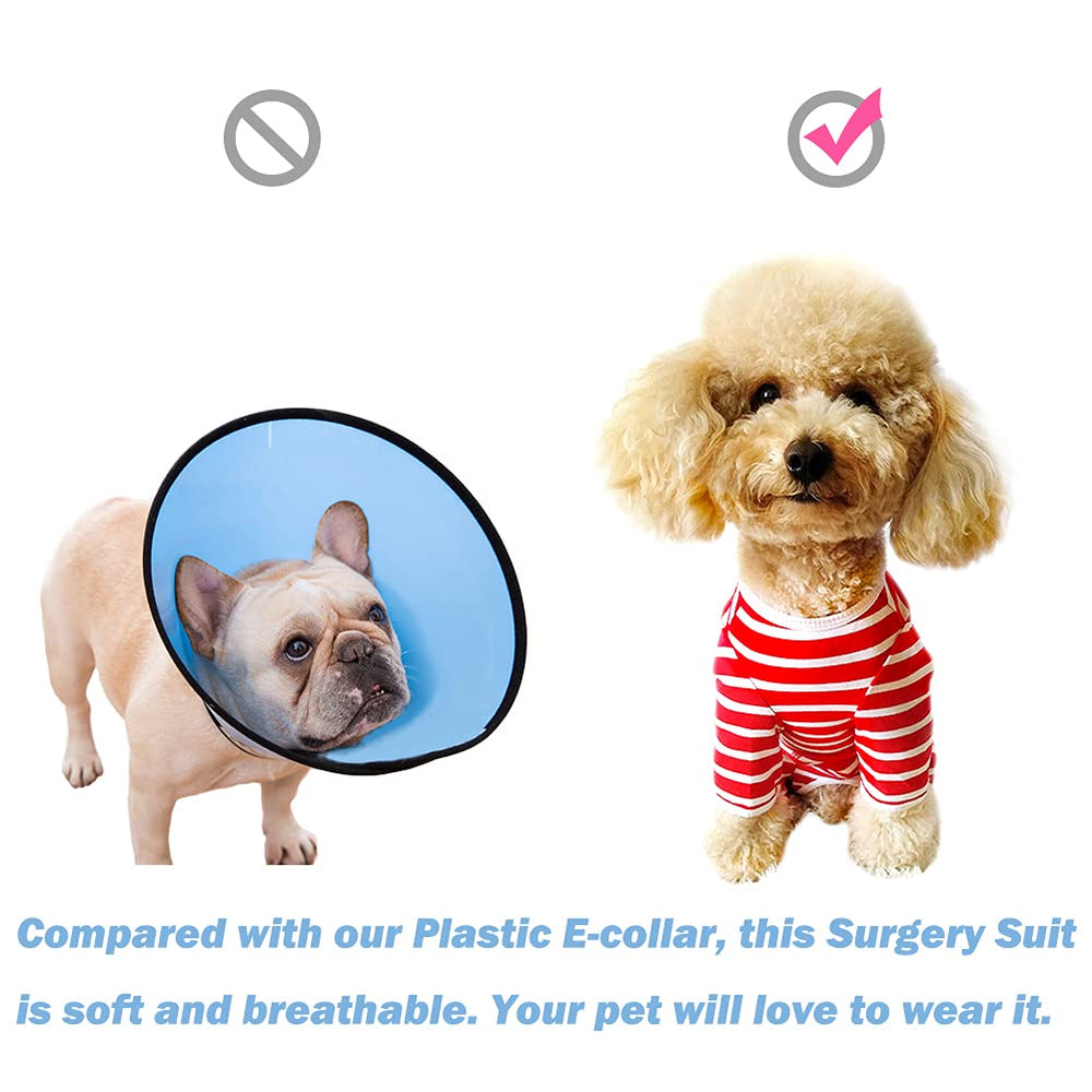 Kukaster Pet recovery suit belly cut demonstrates potty access without removal