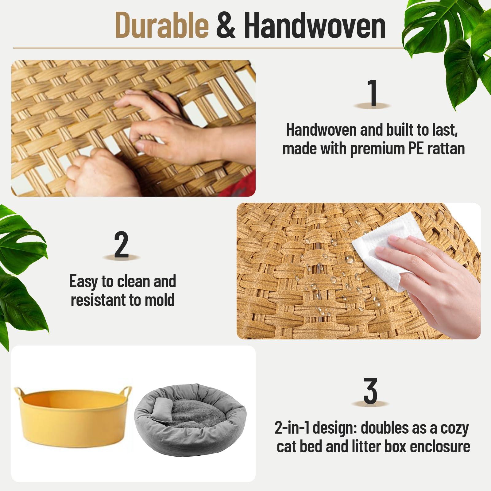 Kukikan handwoven rattan enclosure detail emphasizes natural style and ventilation.