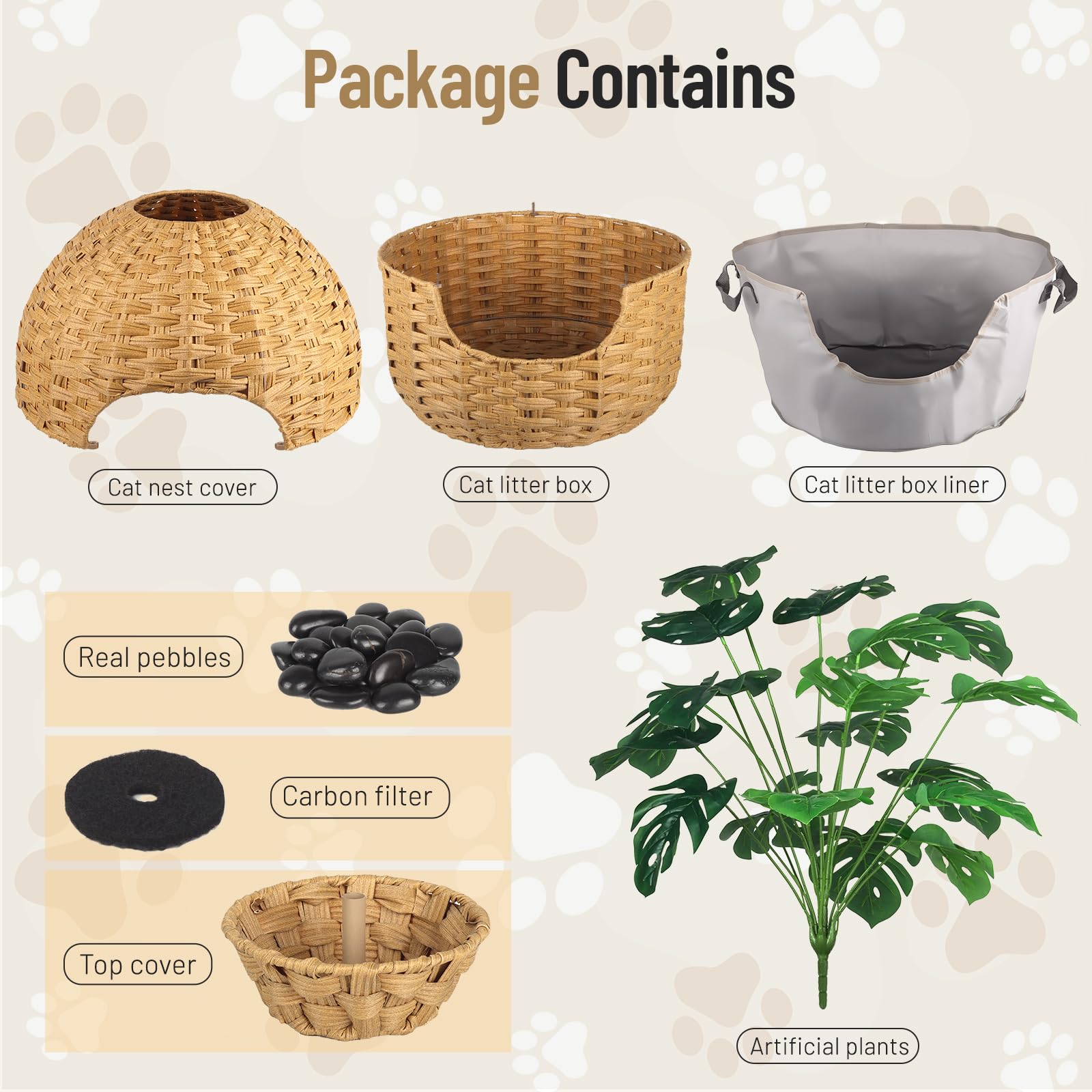 Kukikan removable top planter allows quick litter changes and cleaning.