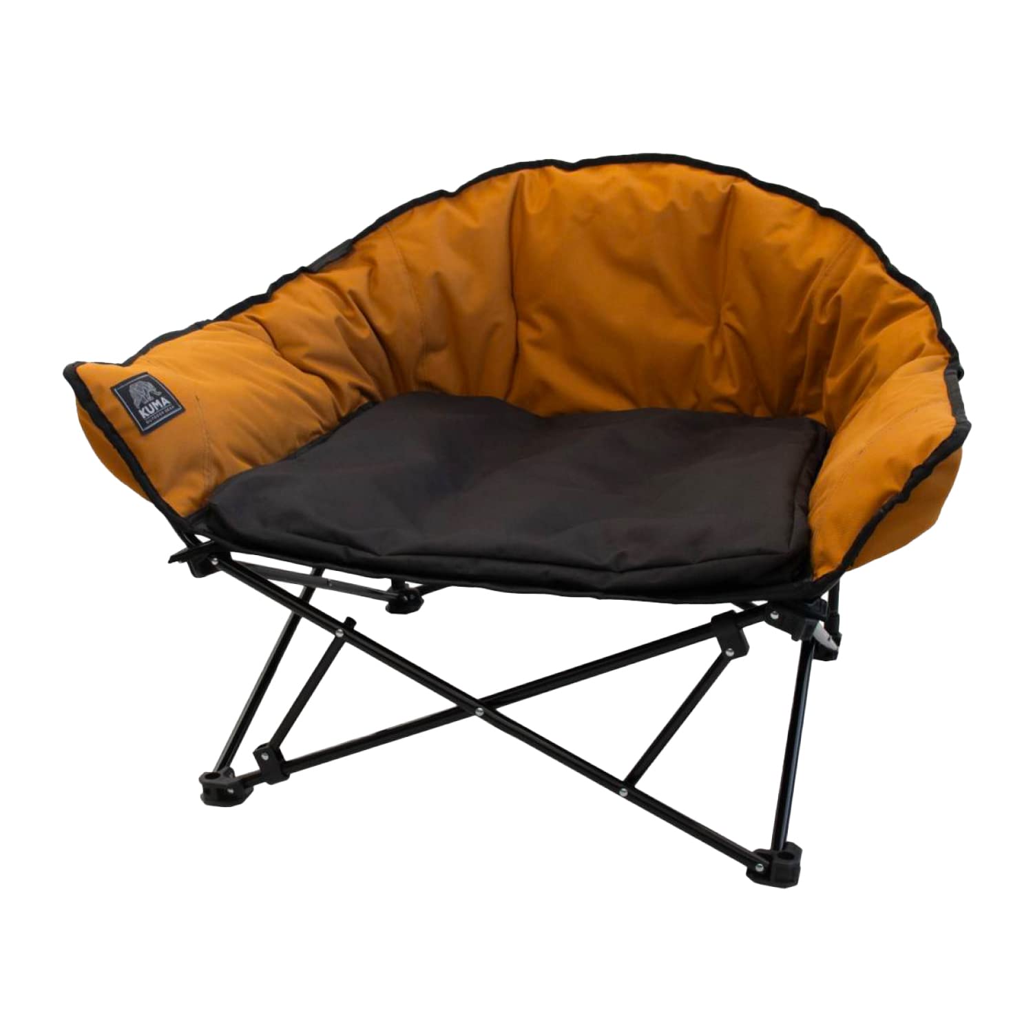 Kuma Lazy Bear Dog Bed camping setup delivers plush comfort for outdoor trips.