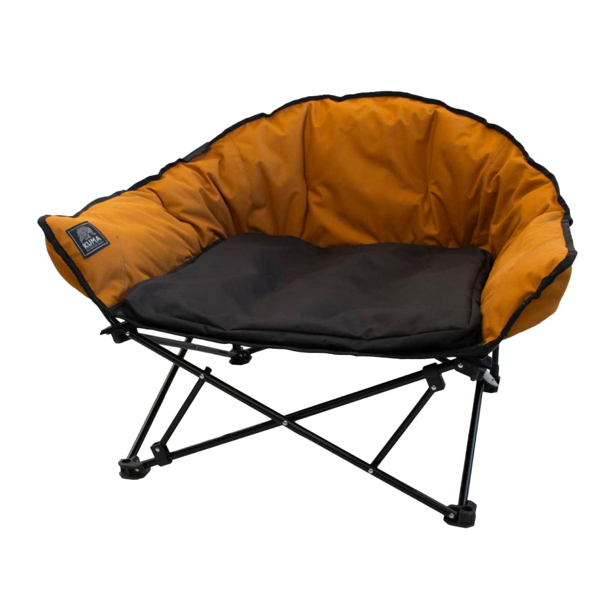 Kuma Lazy Bear Dog Bed camping setup delivers plush comfort for outdoor trips.