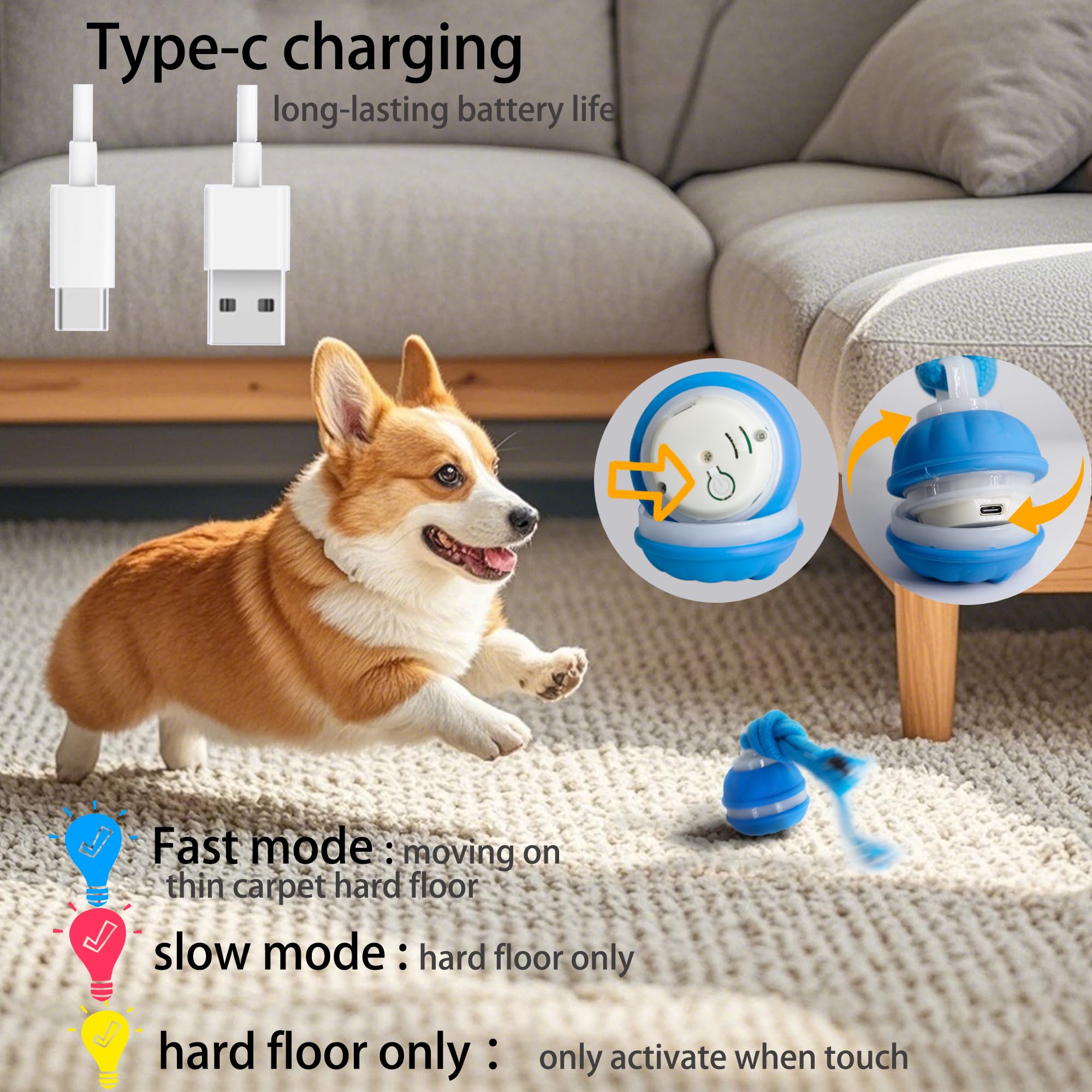 KumCinm Power Tail 2.0 rechargeable-battery enables long play sessions.