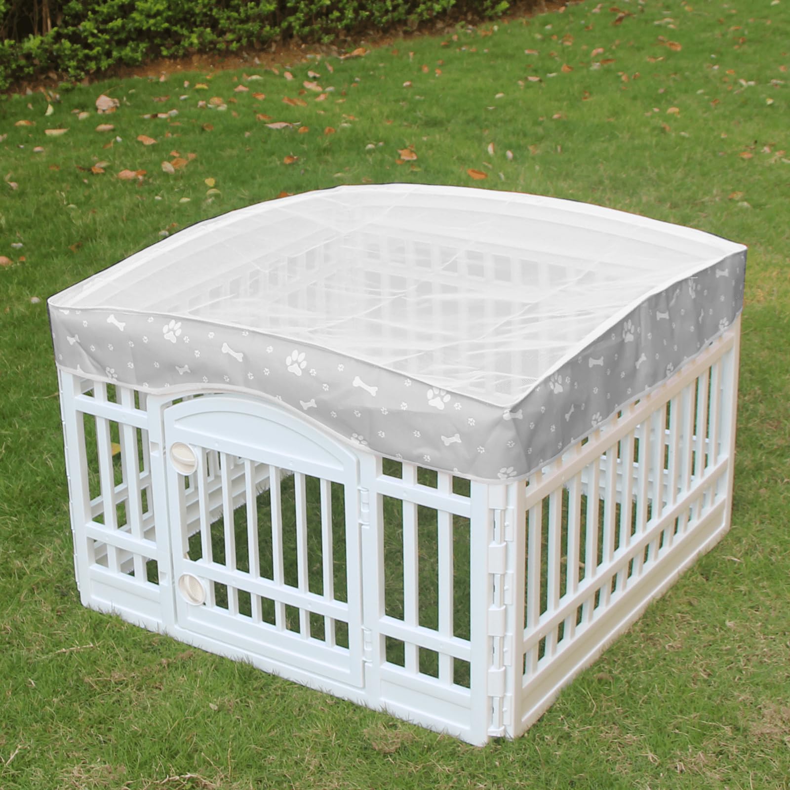 KUMOUARTS dog playpen top cover 36in gray machine-washable for quick cleanup