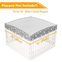 KUMOUARTS dog playpen top cover 36in gray material details with breathable mesh for airflow