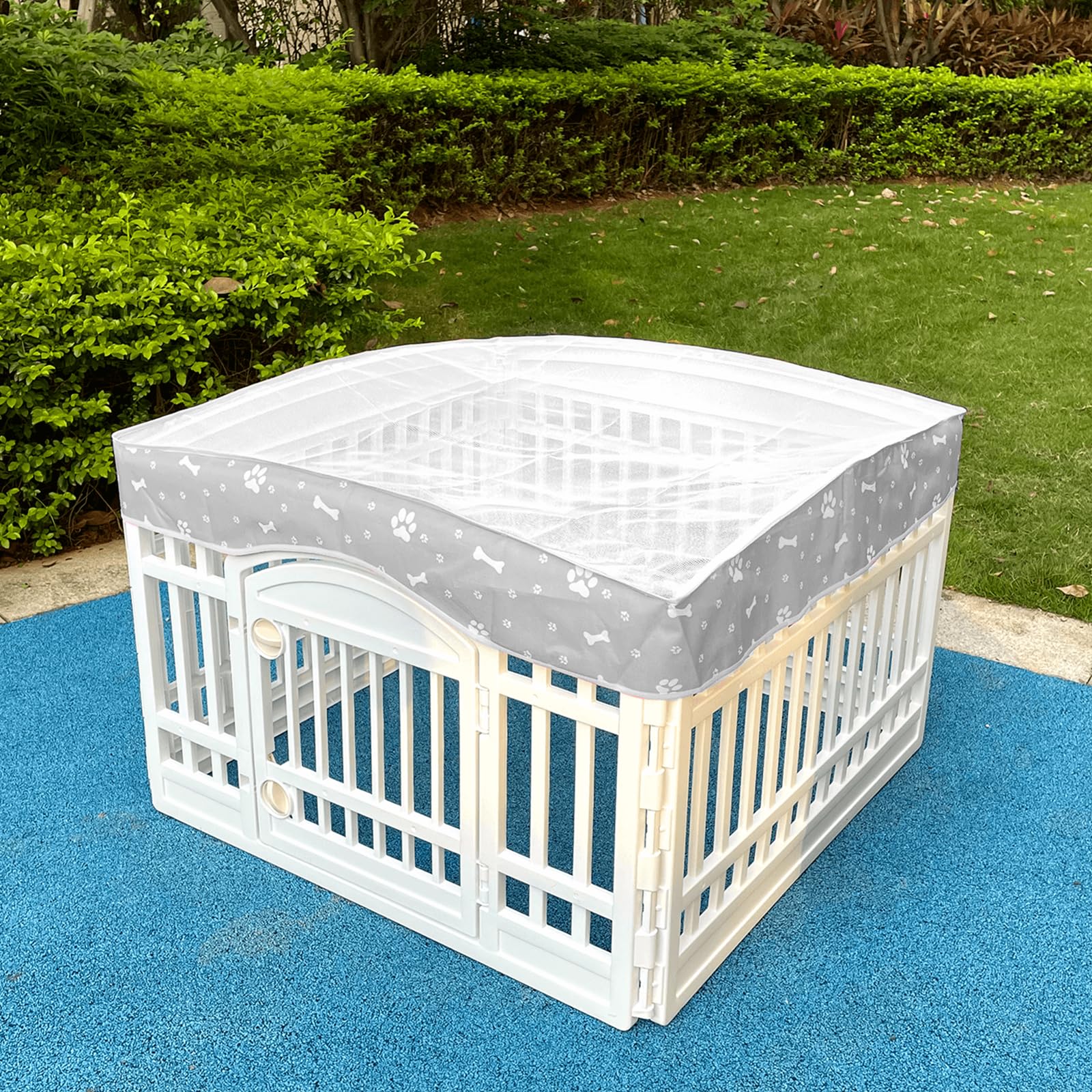 KUMOUARTS dog playpen top cover 36in gray portable bag included for travel