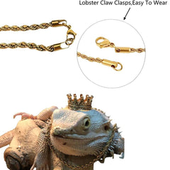 KUNBIUH lizard crown necklace set gold necklace detail emphasizes durable aluminum alloy