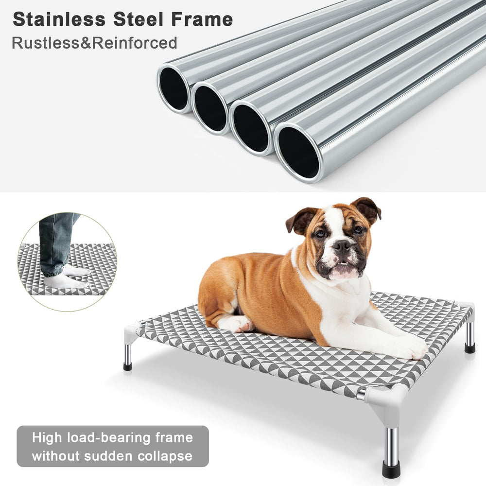 Kuntrust dog bed shown at a picnic or campsite for outdoor use