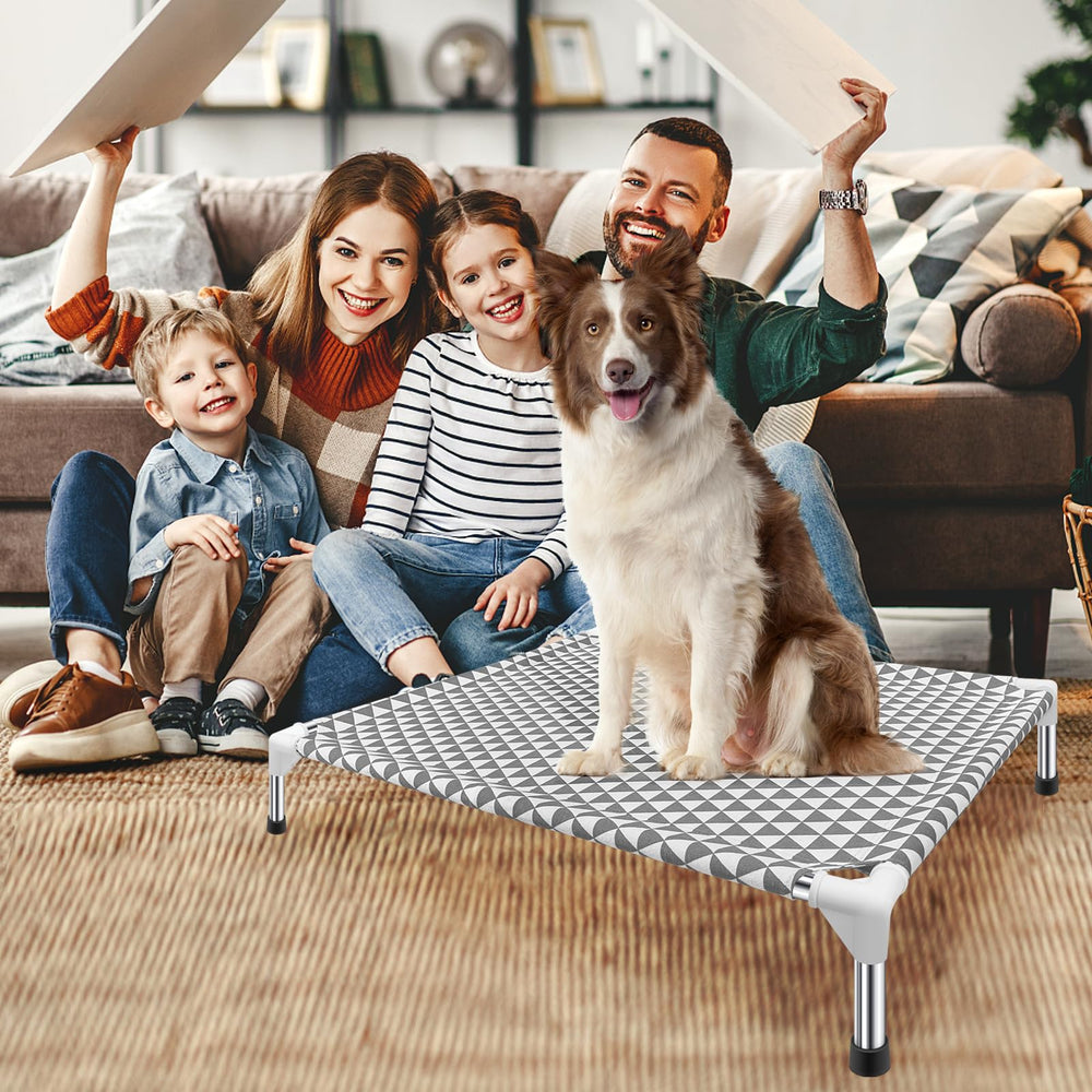 Kuntrust elevated dog bed supports up to 70 pounds with stability