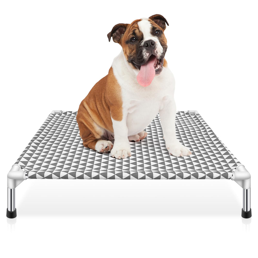Kuntrust elevated dog bed with cotton fabric offers breathable comfort for warm days