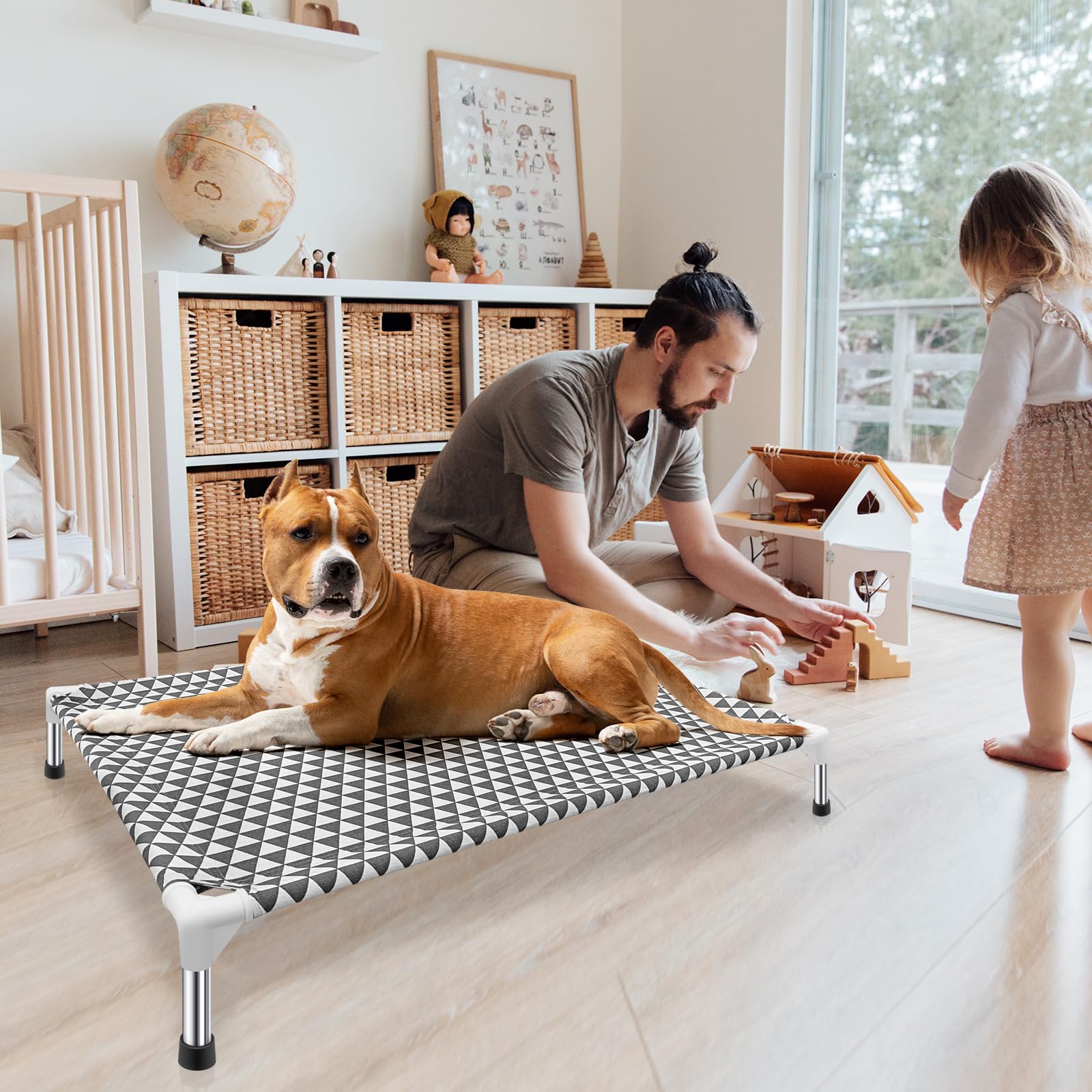 Kuntrust elevated dog bed large capacity up to 100 lbs