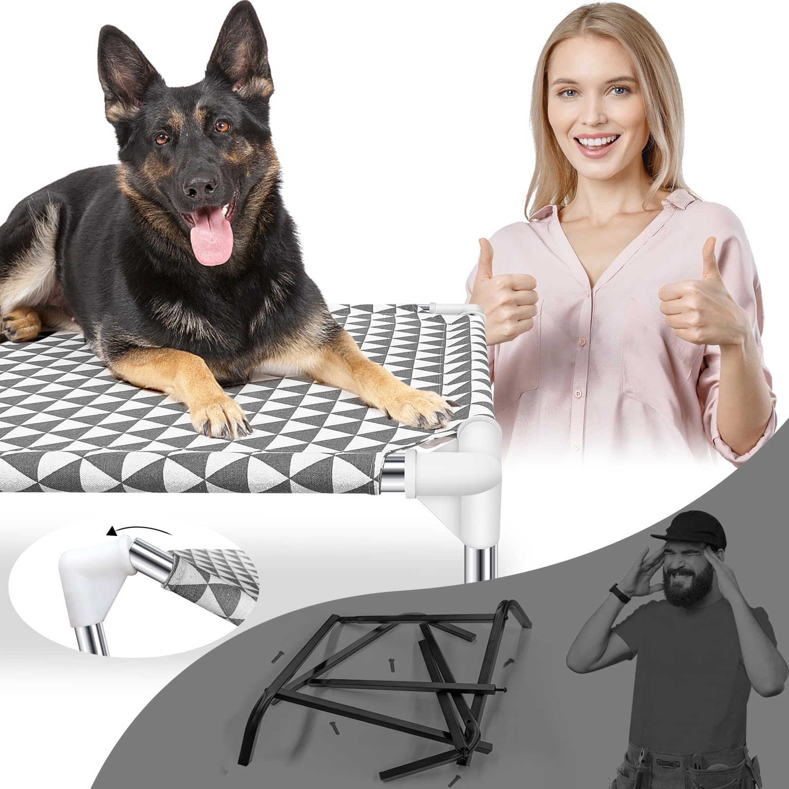 Kuntrust elevated outdoor bed outdoor-ready use on patios and campsites