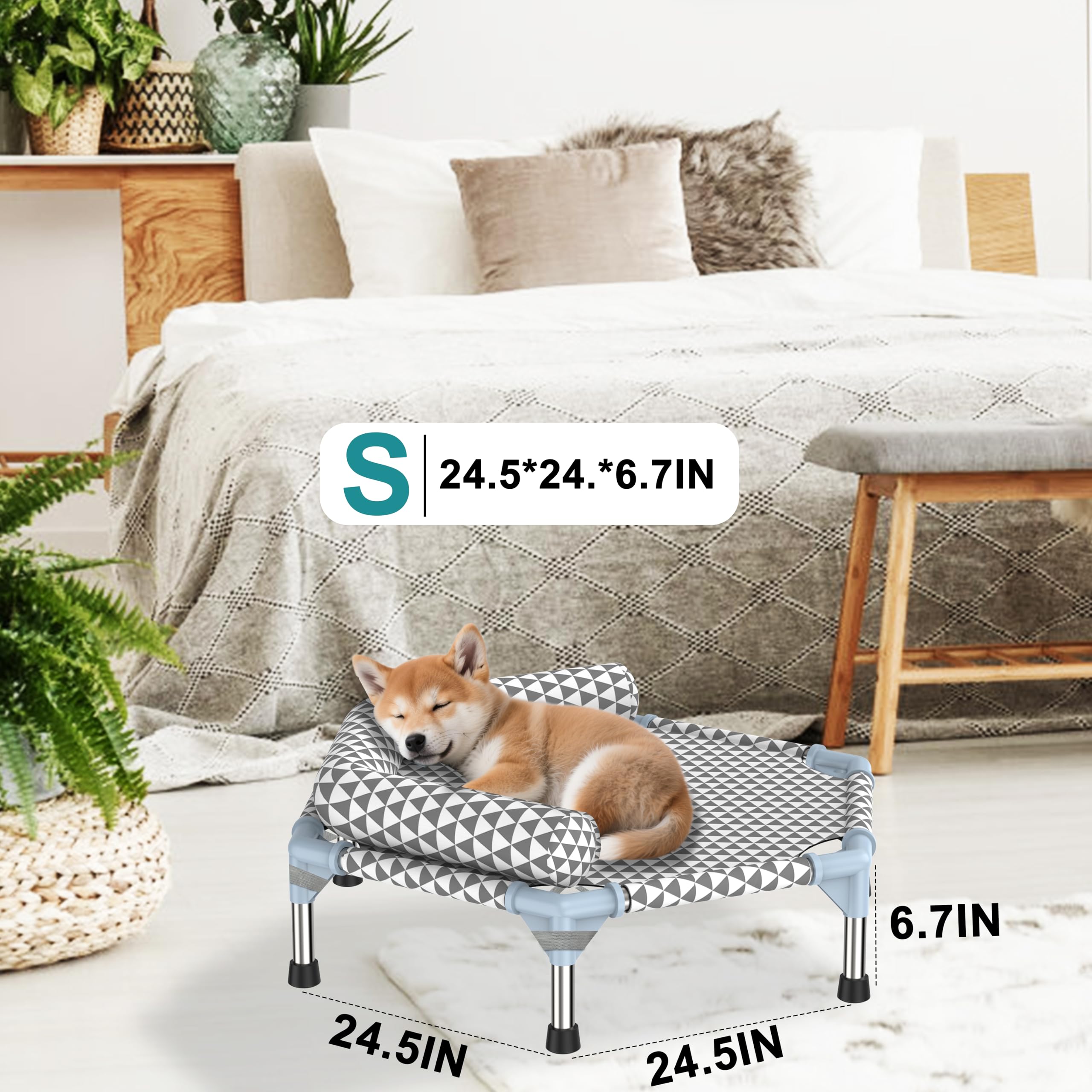 Kuntrust orthopedic bed small easy indoor or outdoor assembly.