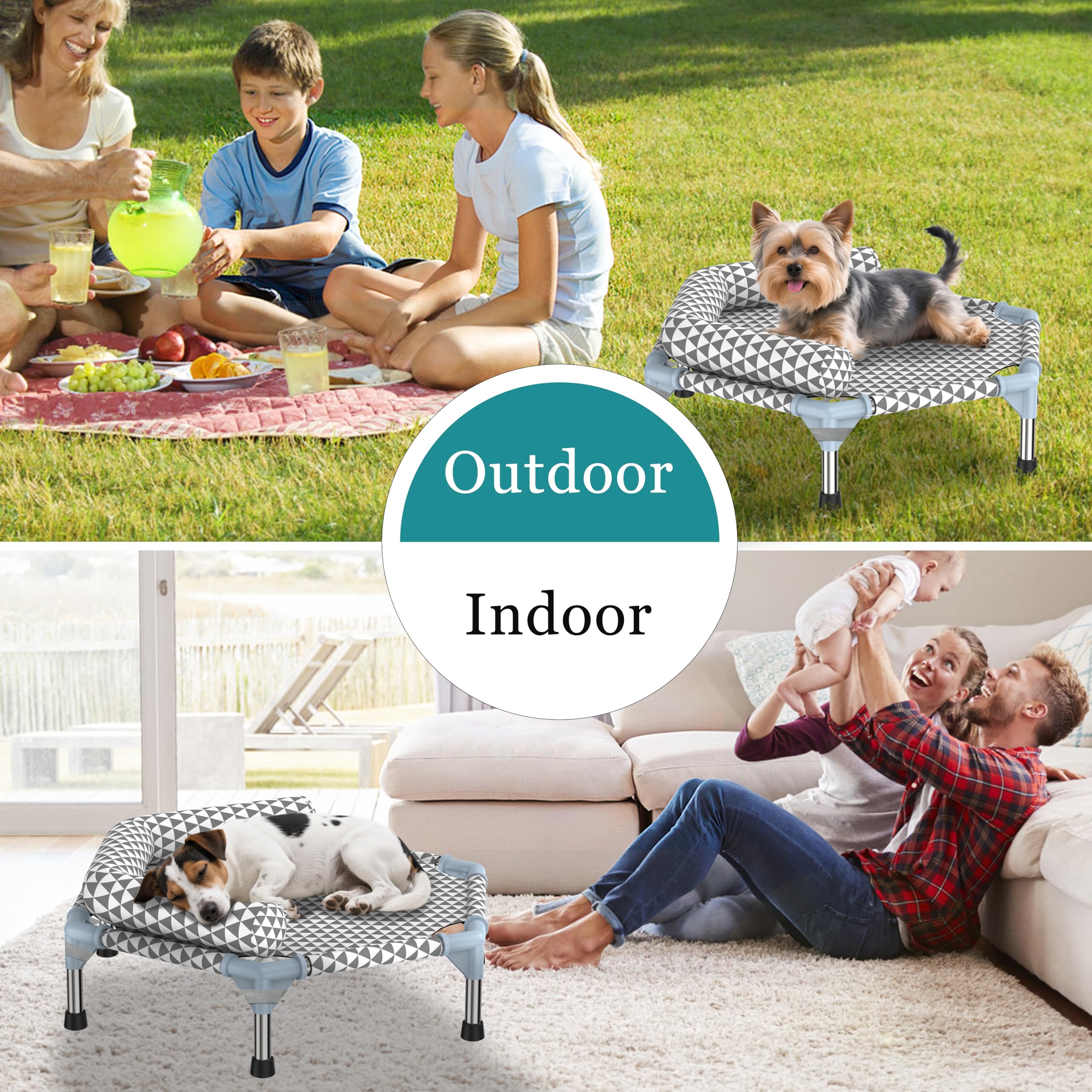 Kuntrust orthopedic bed small features breathable cotton fabric for comfort.