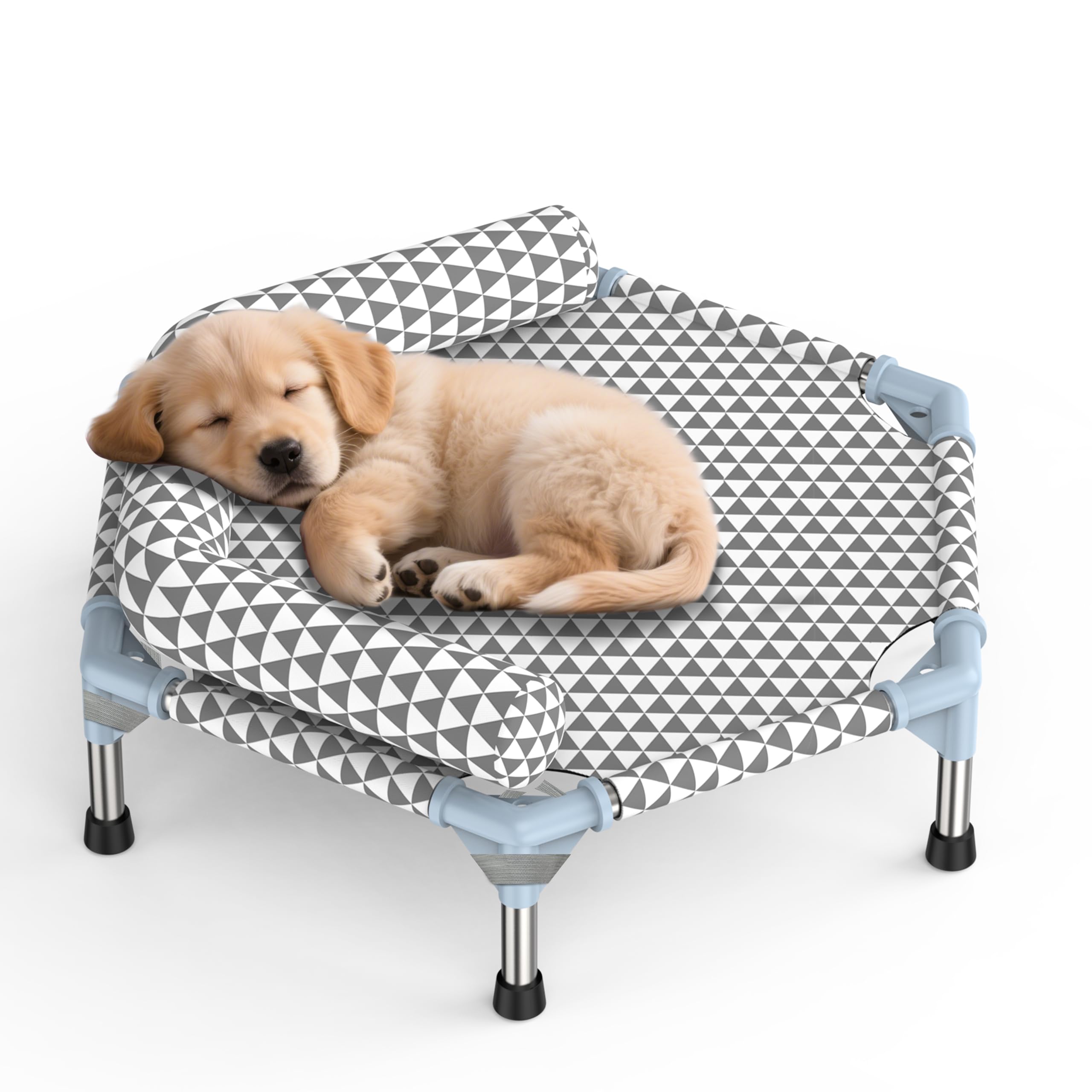 Kuntrust orthopedic dog bed small, elevated outdoor setup with anti-slip stability.