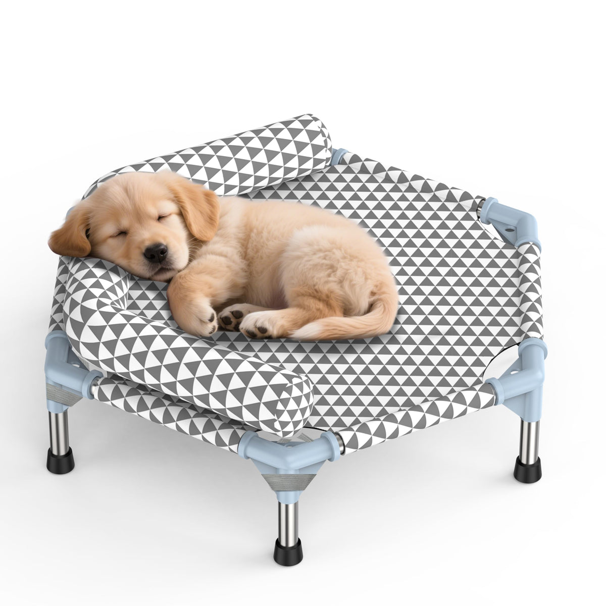 Kuntrust orthopedic dog bed small, elevated outdoor setup with anti-slip stability.