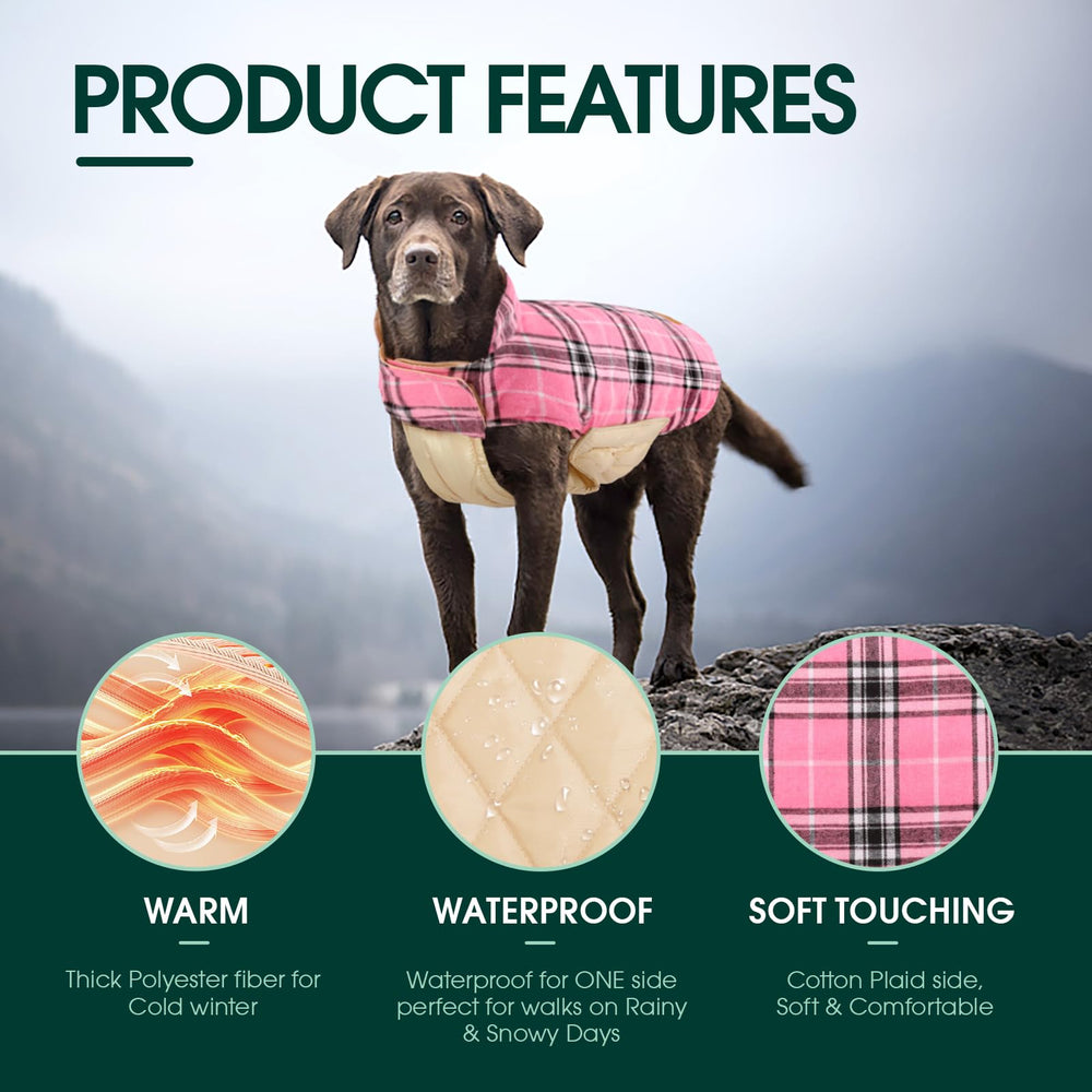 Kuoser adjustable leash-hole coat keeps your dog secure during walks and hikes.