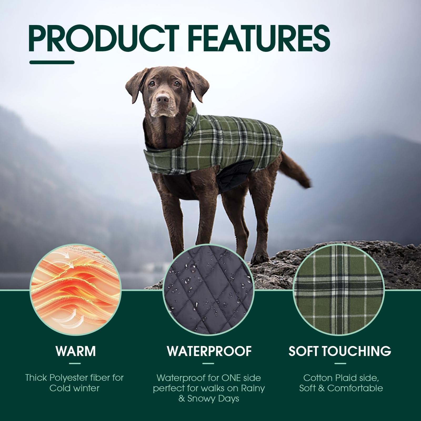 Kuoser adjustable neck and belly straps ensure comfortable fit on walks