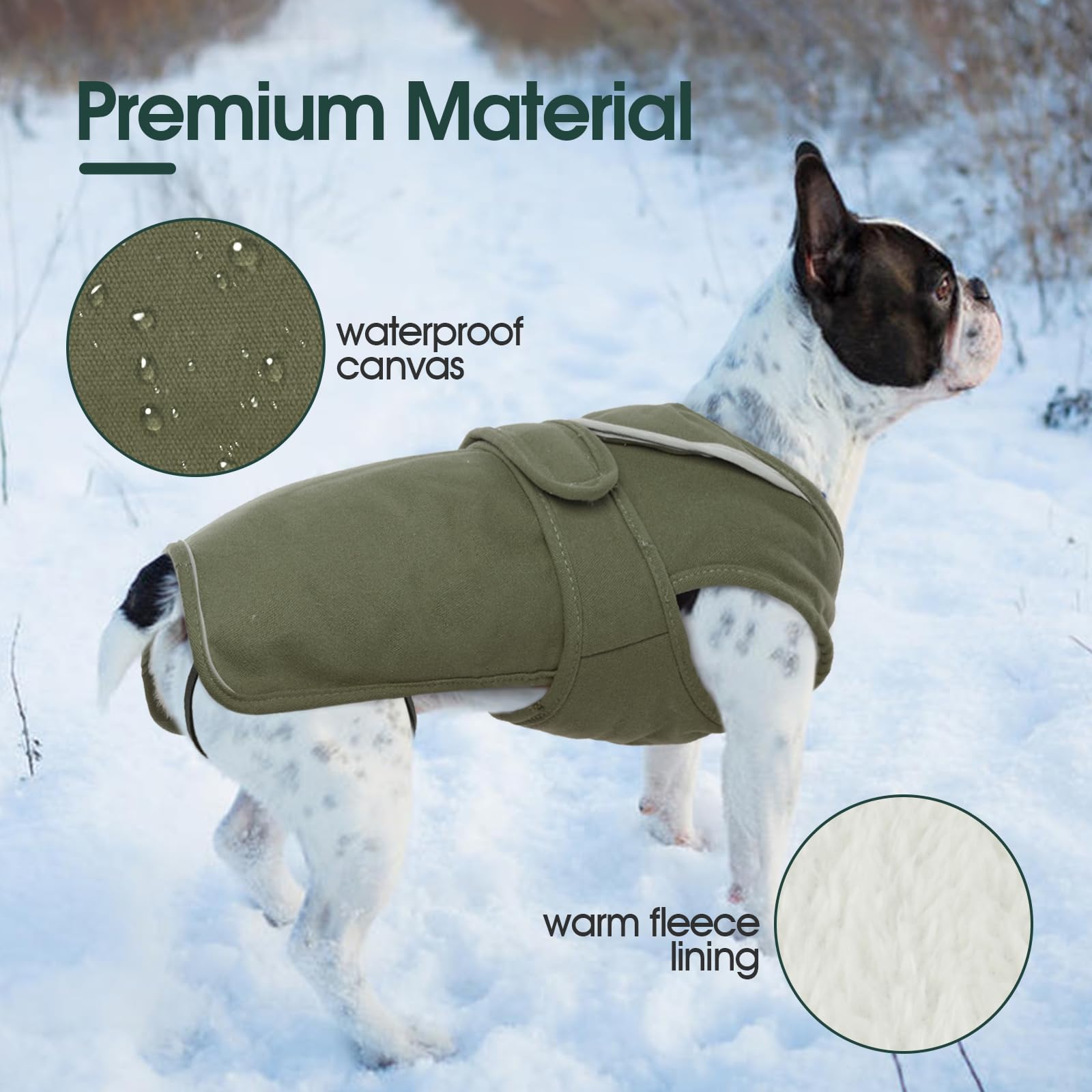 Kuoser army green coat reflective piping boosts night-time visibility.
