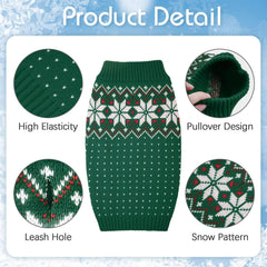 Kuoser dog Christmas sweater back leash hole enables easy harness access.