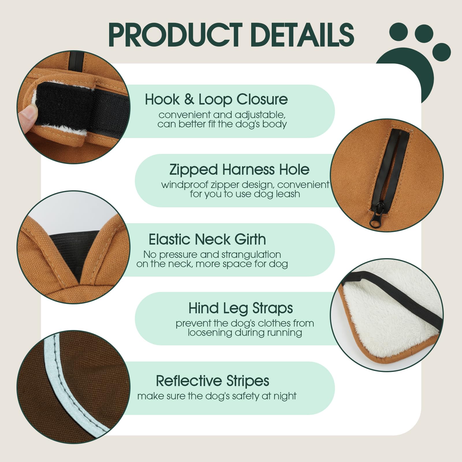 Kuoser back leash hole simplifies harness attachment during walks